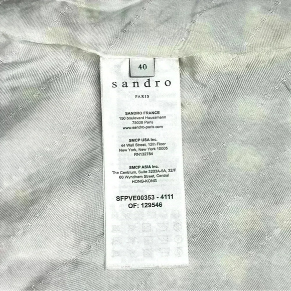 Sandro Paris Caliana Tweed Jacket Blazer Blue Size 12 - Picture 8 of 10